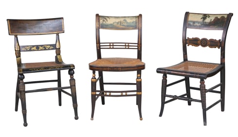 Three Federal Painted Fancy Chairs