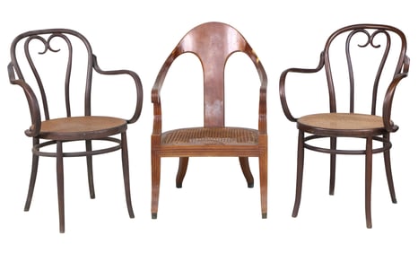 Pair of Thonet Bentwood Armchairs
