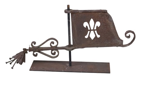 Sheet and Wrought Iron Banneret Weathervane