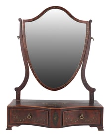 Federal Paint-Decorated Mahogany Dressing Mirror