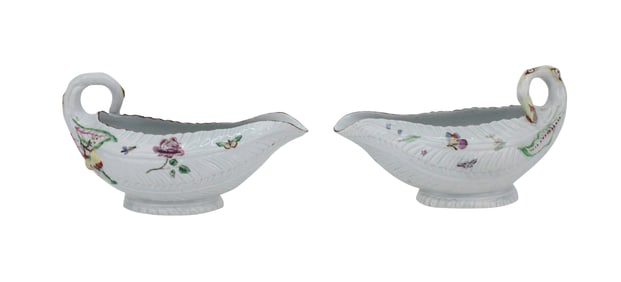 Two Worcester Porcelain Sauce Boats