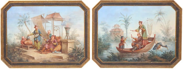 Pair of Orientalist Scenes, Oil on Canvas