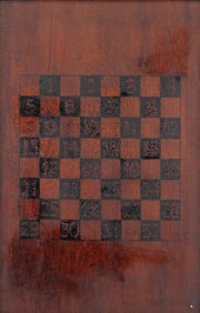 Red and Black Painted Correspondence Gameboard