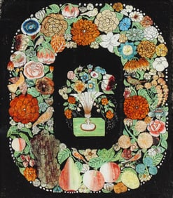 Large Tinsel Foil Painting of a Still Life