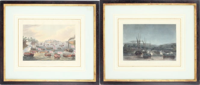 D Cox, Views of the Rangoon, Hand Colored Aquatint