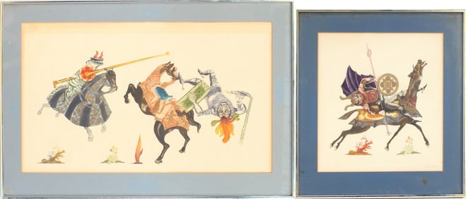 Guillermo Silva Santamaria, Colombian 1921-2007, Warriors on Horseback, Etchings