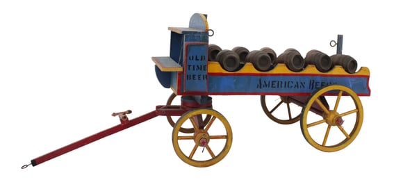 Painted Wood Old Time Beer Wagon