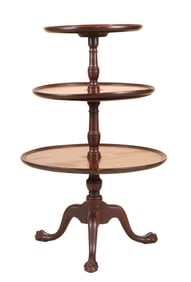 Queen Anne Mahogany Three Tiered Dumbwaiter