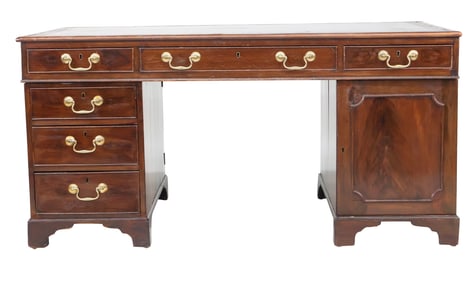 George III Mahogany Three Part Partner's Desk