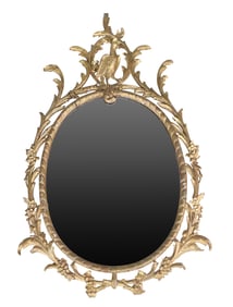 George III Style Giltwood Oval Mirror