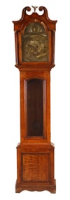 George III Style Oak Tall Case Clock