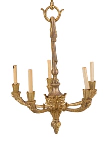 Louis XVI Style Gilt-Metal Five-Light Chandelier