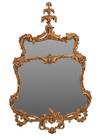 Chippendale Chinoiserie Style Giltwood Mirror