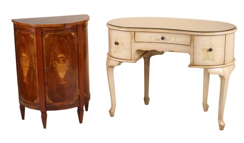 Trosby Furniture Inlaid Demi-Lune Cabinet