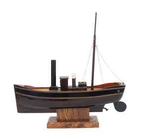 Vintage Wooden Steamboat Model
