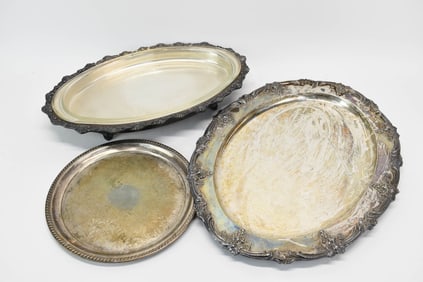 Three Silver Plated Trays