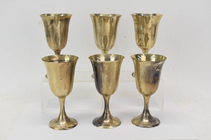 Set of Six Gorham Sterling Silver Chalices