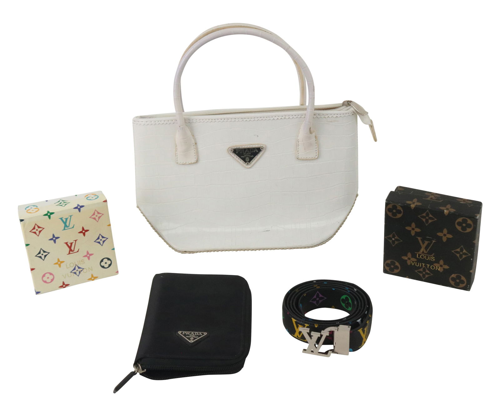 Faux Prada White Alligator Handbag (1 of 19)