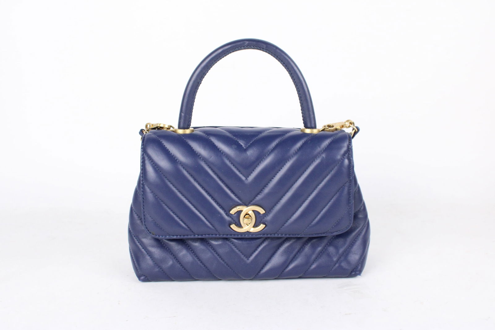 Faux Chanel Coco Top Handle Chevron Quilted Bag (1 of 8)
