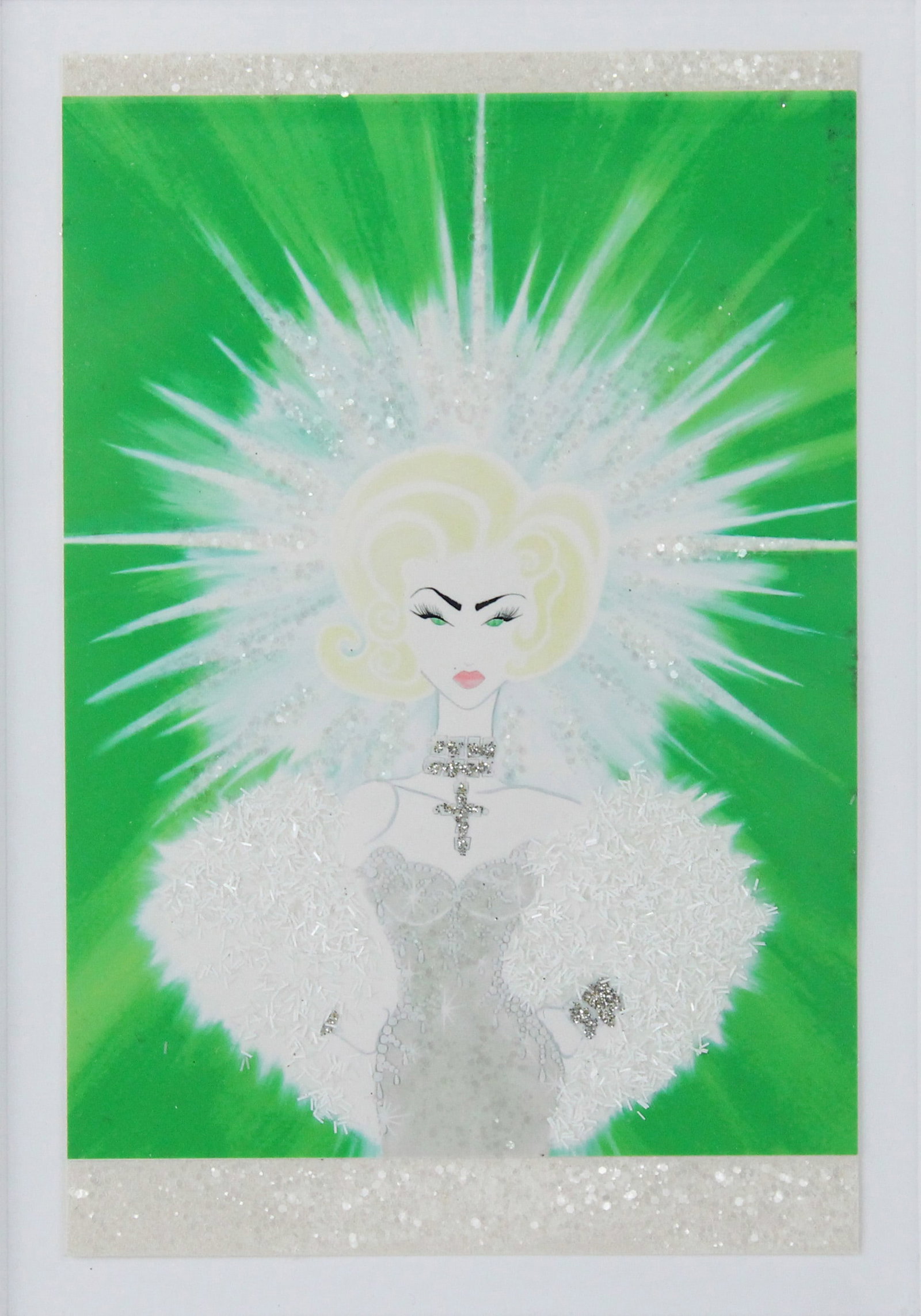 Javier Avila, The Material Girl Glittered Photograph: Javier Avila, The Material Girl Glittered Photograph Javier Avila, The Material Girl Glittered Photograph of Original Painting From the collection "Opulent Icons". Sight:6 1/4 x 4 in. (15.9 x 10.2 cm.