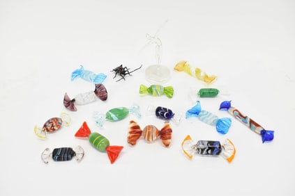 Group of 14 Assorted Murano Art Glass Candy