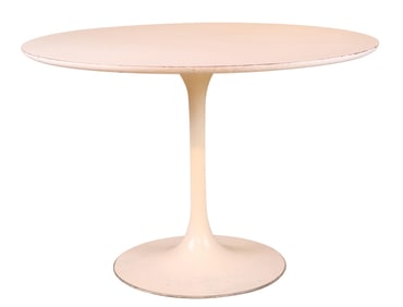 Knoll Style White Painted Tulip Table