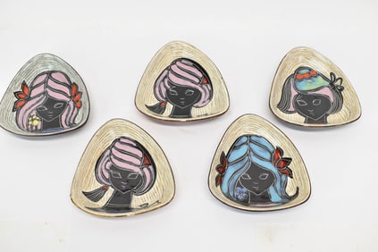 Set of Five MCM Italian Portrait Trays