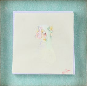 Portrait of a Cartoon Girl, Mixed Media