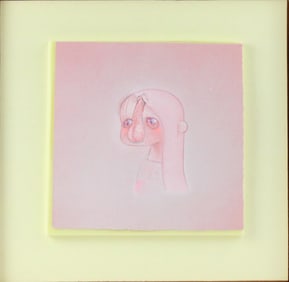 Portrait of a Cartoon Girl, Mixed Media