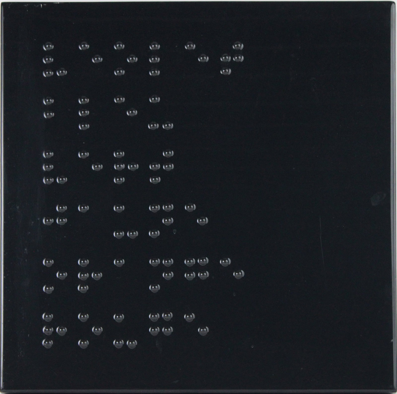 Braille, Enamel and Acrylic on Board: Braille Enamel and Acrylic on Board Signed verso "Le Ann Tr..." '94, inscribed "Violet/Bleu/Vert/Jaune/Orange/Rouge". 18 x 18 in. (45.7 x 45.7 cm.)
