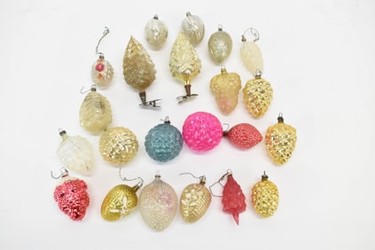 Group of Assorted Grape, Pine Cone and Nut Christmas Ornaments