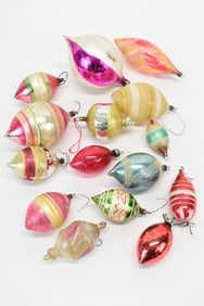 Group of 15 Glass Christmas Ball Ornaments