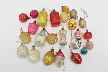 Group of 24 Assorted Glass Christmas Ornaments