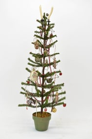 Vintage Decorated Christmas Feather Tree