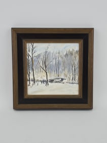 William Palm, 1970-, Winter Scene, Oil on Board