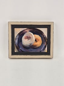 Stefanie Lalor, Two Donuts, Oil on Board