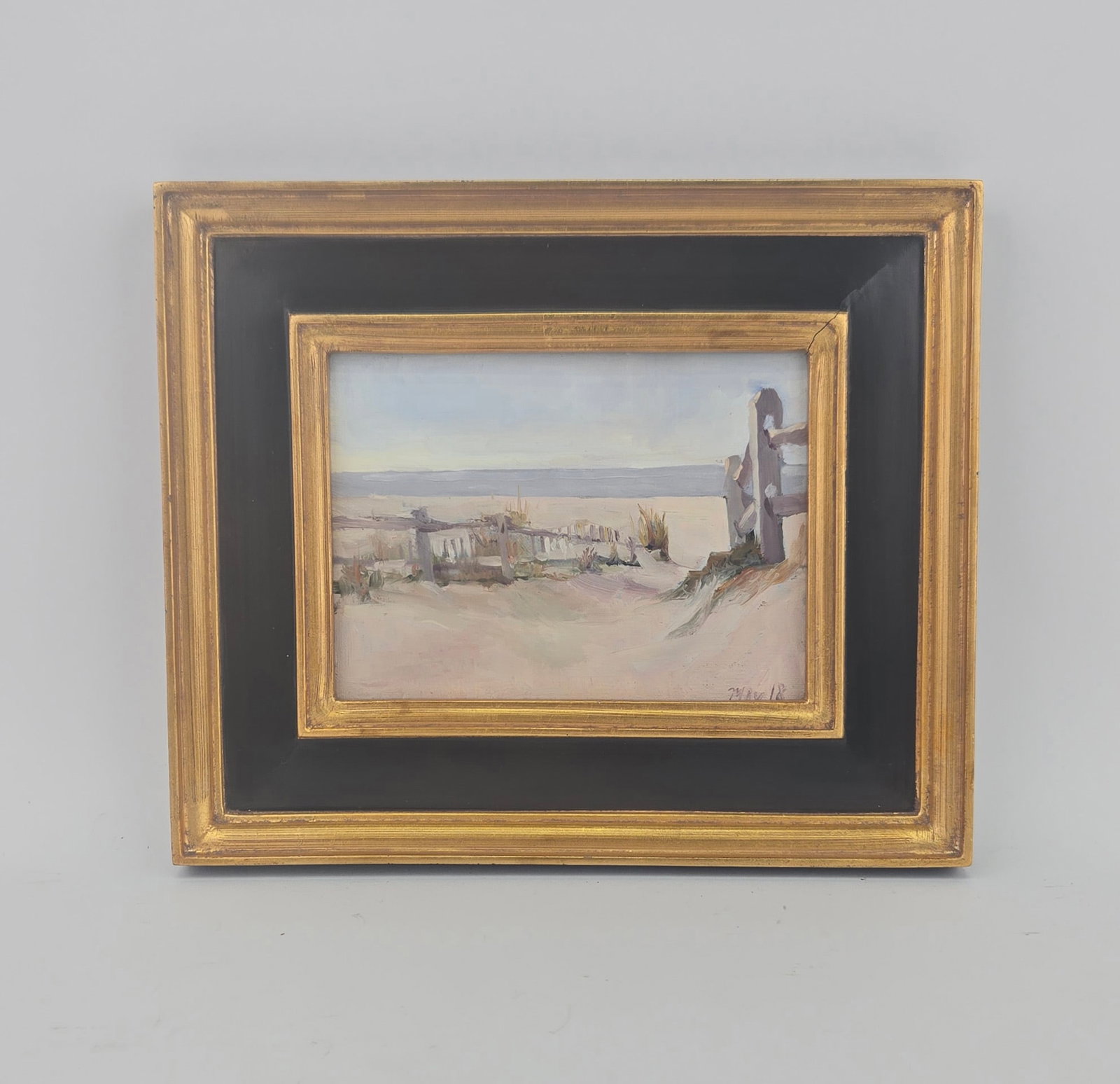 Stefanie Lalor, Cape May Dunes, Oil on Board: Stefanie Lalor Cape May Dunes Oil on Board Stefanie Lalor, Cape May Dunes, Oil on Board. Signed l.r Overall: 12.5" x 10.5", Sight: 7.5" x 5.5"
