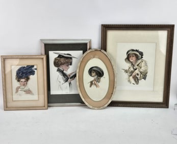Group of 4 Portraits of Ladies