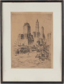 Anton J.F. Schutz, Lower Manhattan, Etching