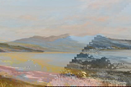 G. Trevor Framed Watercolor of Whiting Bay, Scotland