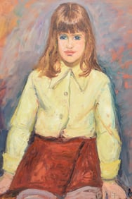 Arbit Blatas 1908-1999 Oil on Canvas of Young Girl