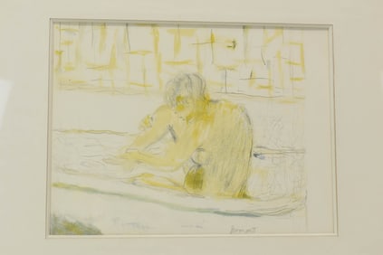 Pierre Bonnard Framed Lithograph, Woman in Bathtub