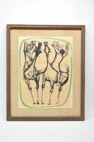 Marino Marini Signed Lithograph, Chevaux et Cavaliers
