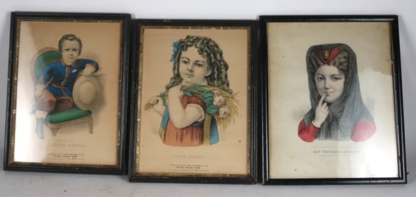 Three Colored Prints Depicting Children