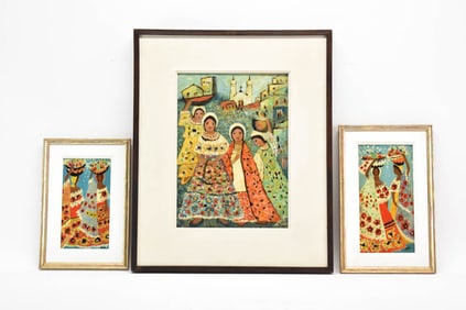 Group of Three T. Ragel Oil on Board