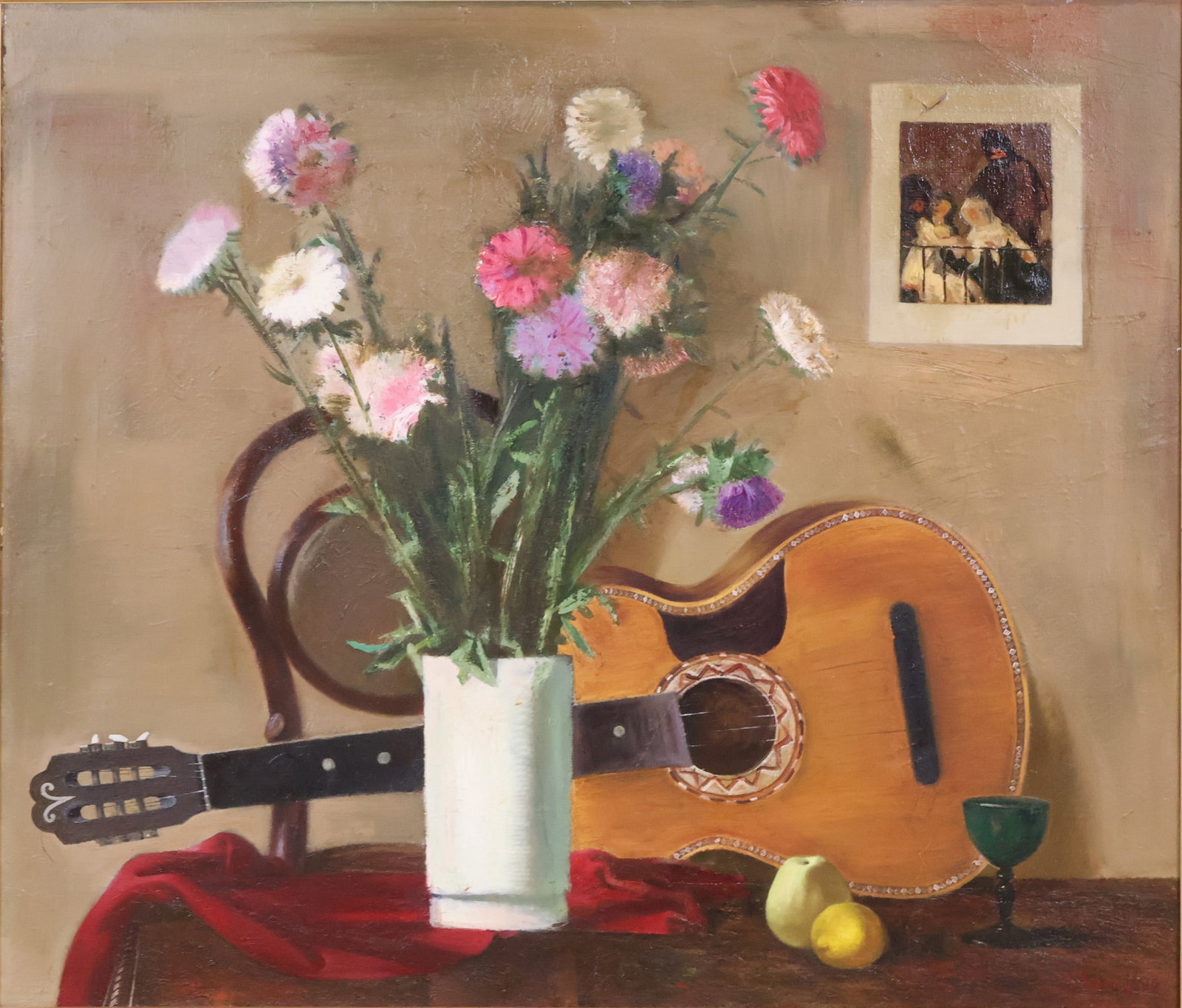 Victor Lyusyuk, Spanish Still Life, Oil on Canvas: Victor Lyusyuk Spanish Still Life Oil on Canvas Signed "B. Abiciok '96 (?)" also signed verso.