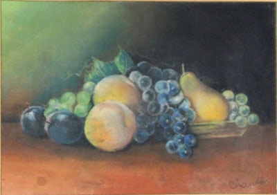 William Henry Chandler, 1854-1928, Still Life of Fruit, Pastel on Paper