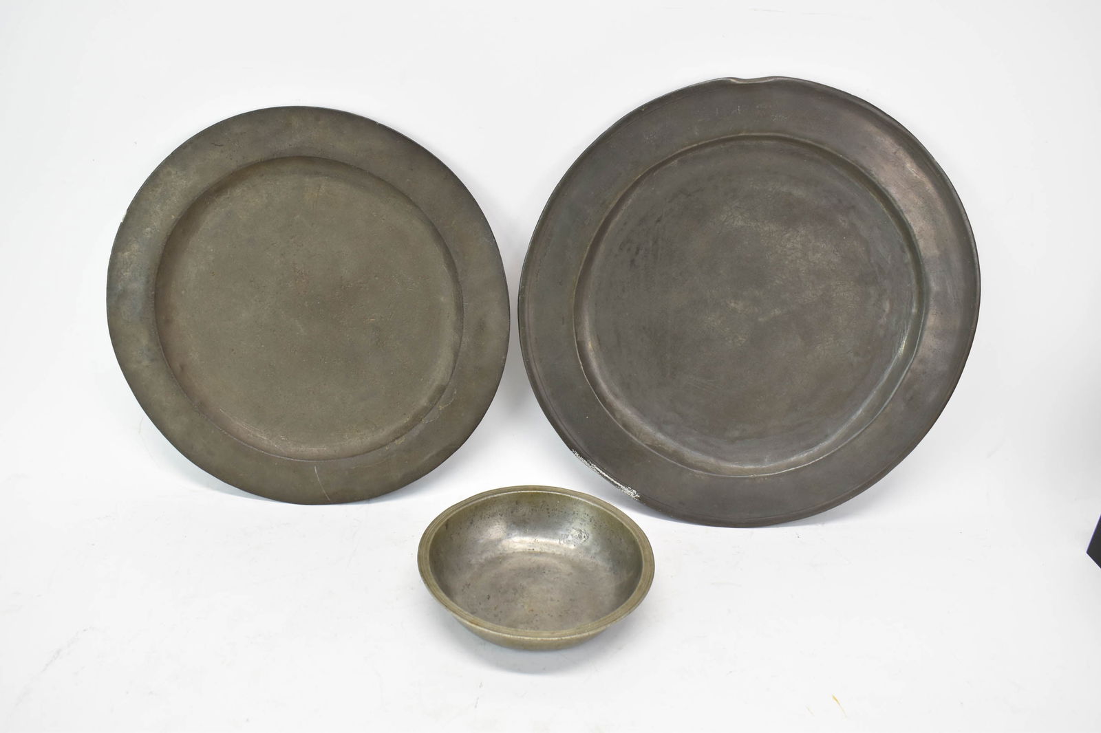 Two Antique Pewter Chargers (1 of 16)