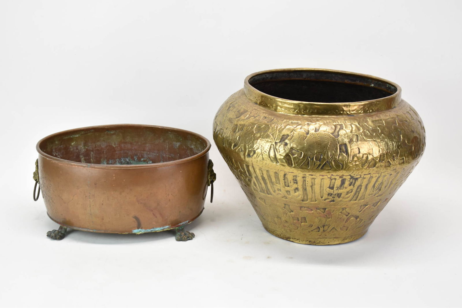 Large Brass Embossed Planter (1 of 9)