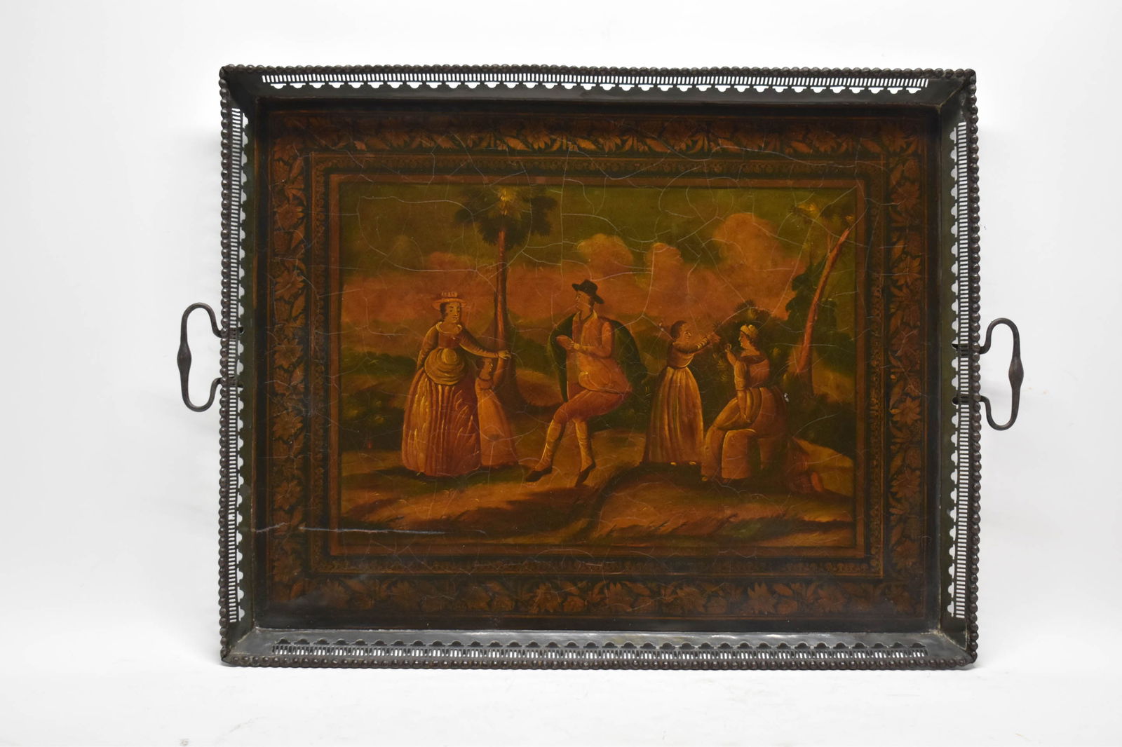 Vintage Tinware Double Handled Serving Tray (1 of 11)